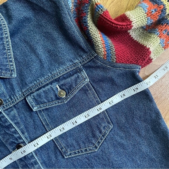 David Brooks Vintage Denim and Southwestern Sweater Jacket - Picture 9 of 12